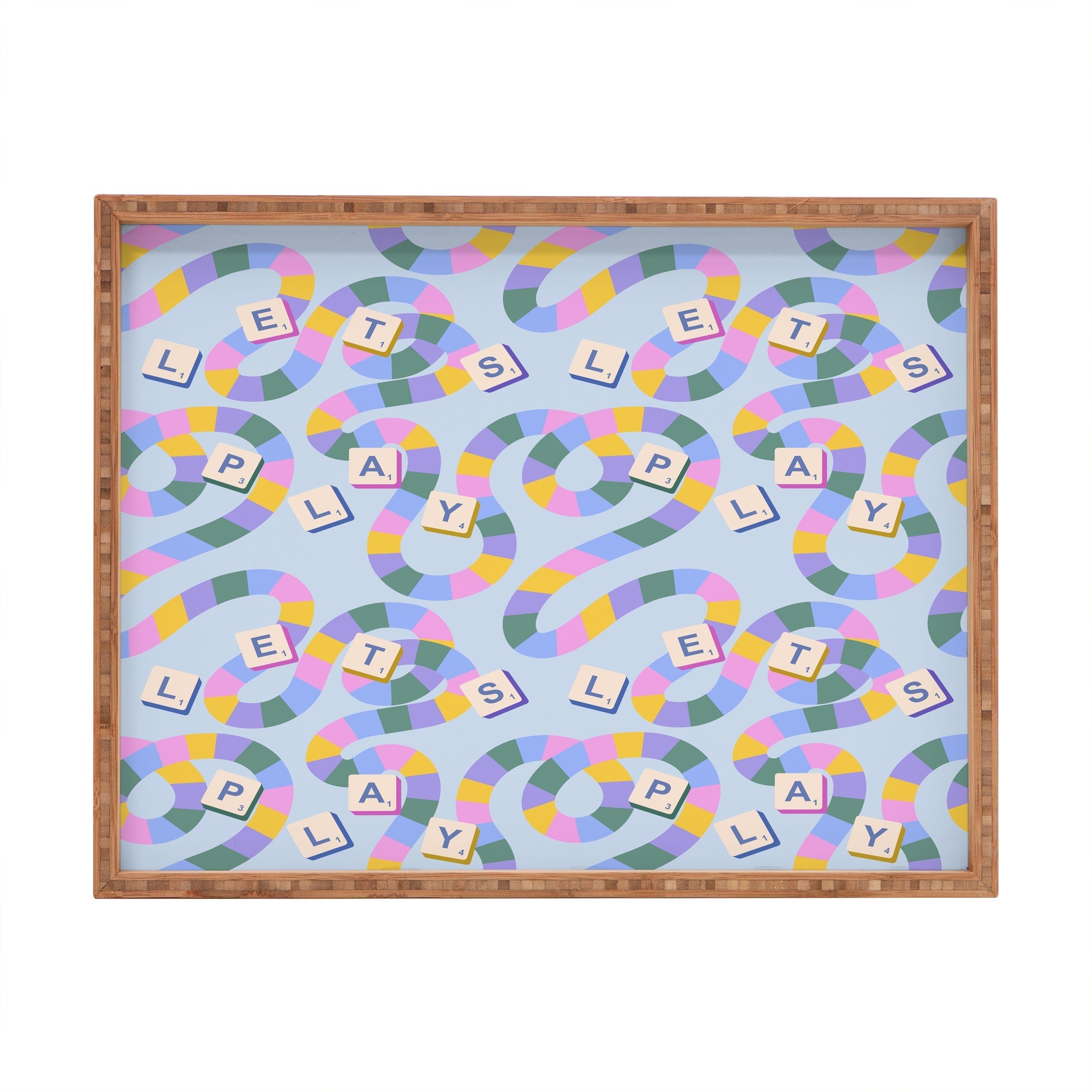 Design by Spark Scrabble Board Game Night Rectangular Tray