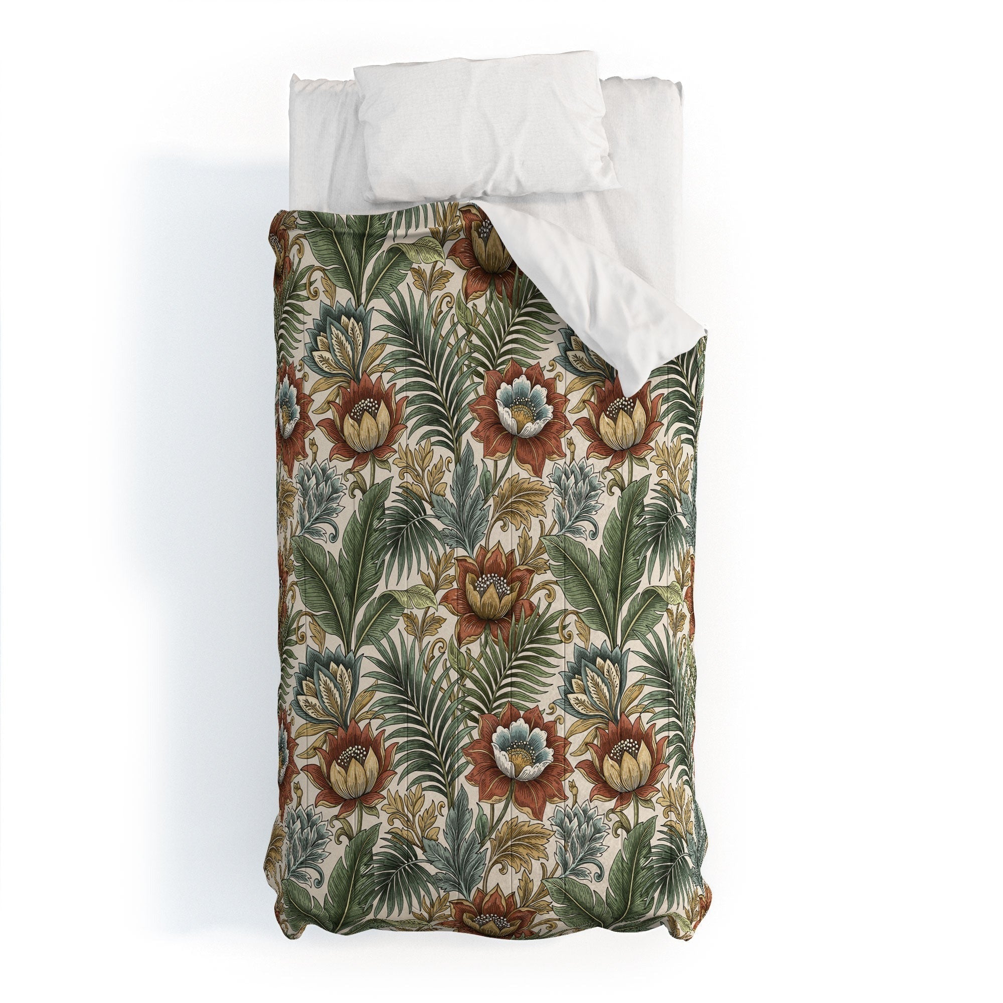 Marta Barragan Camarasa Retro Jungle Garden Comforter