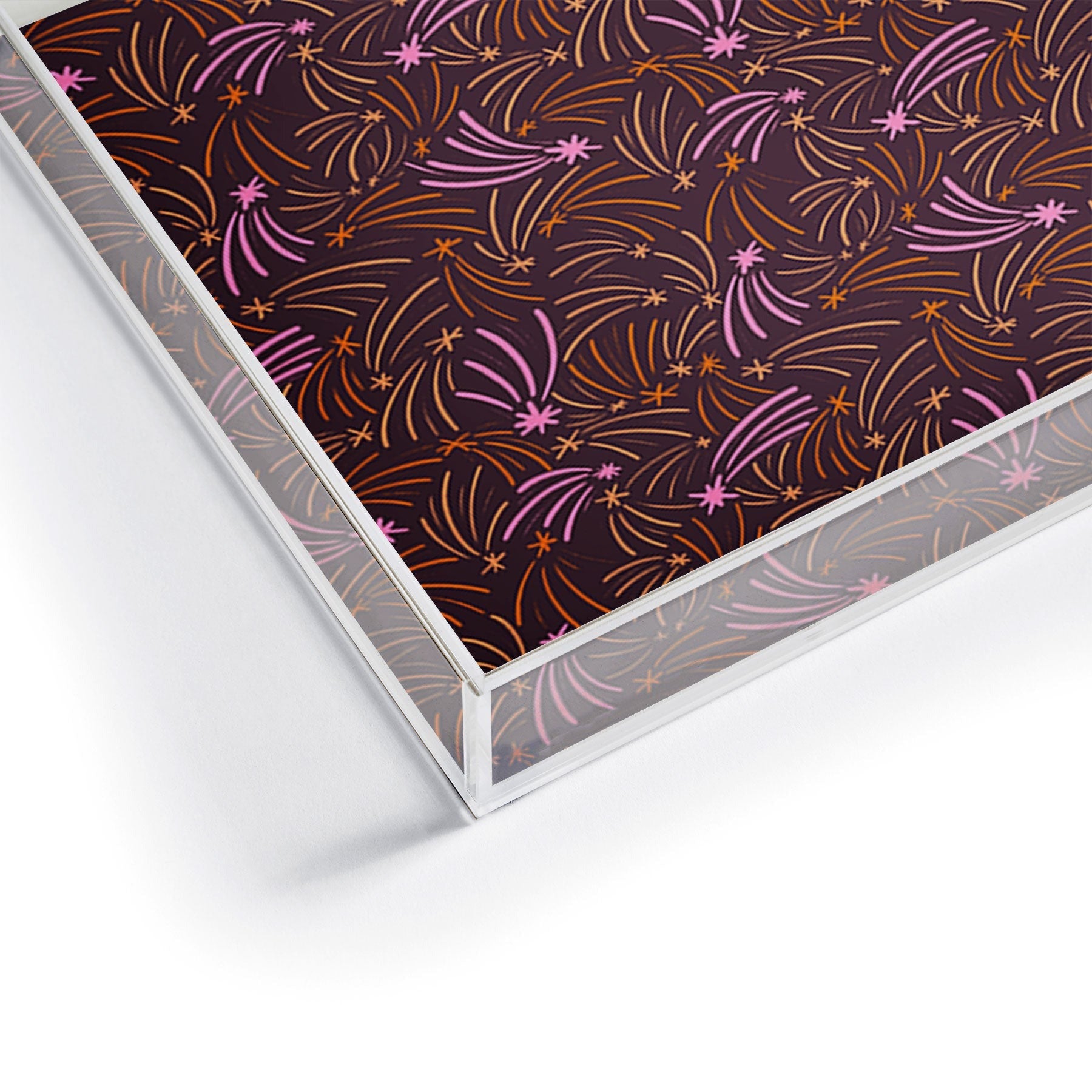Little Om Pattern Shooting Stars plum Acrylic Tray
