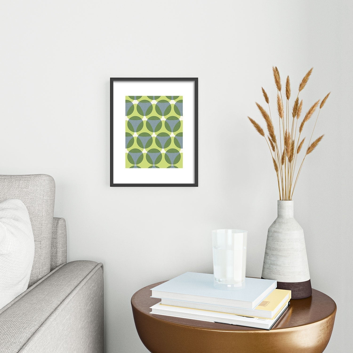 Marta Barragan Camarasa Stylish Retro Circle Metal Framed Art Print