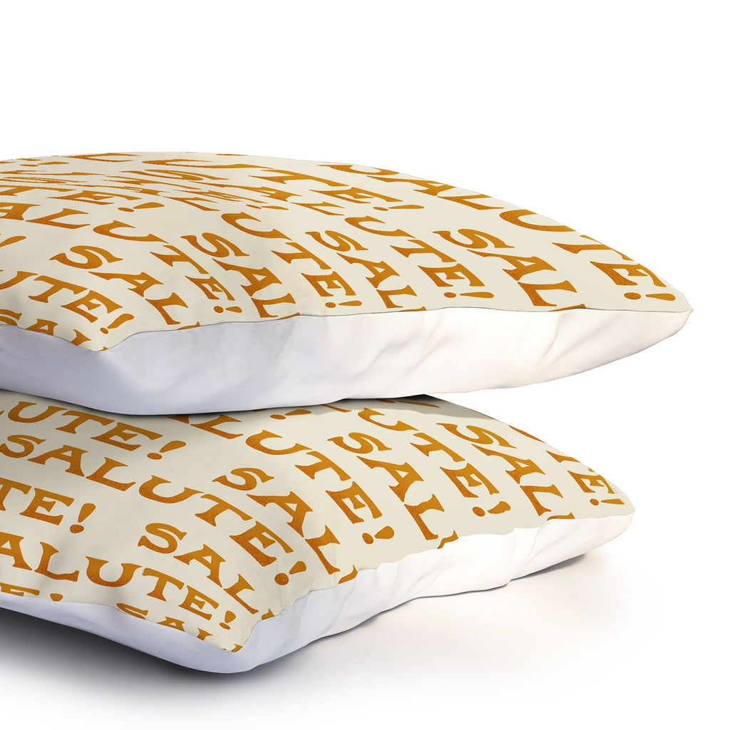 Jessica Molina Salute Gold Pattern on Cream Pillow Shams