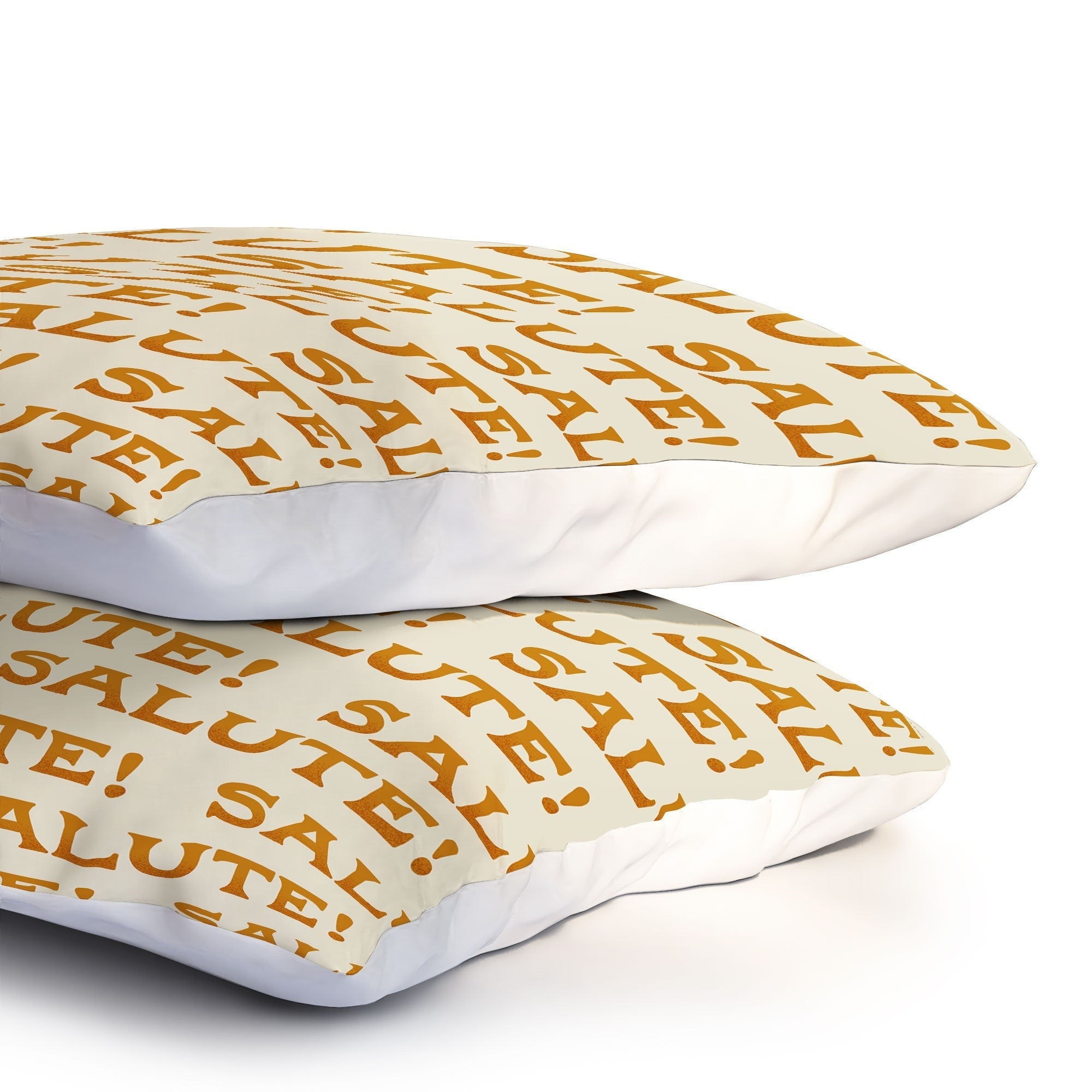 Jessica Molina Salute Gold Pattern on Cream Pillow Shams