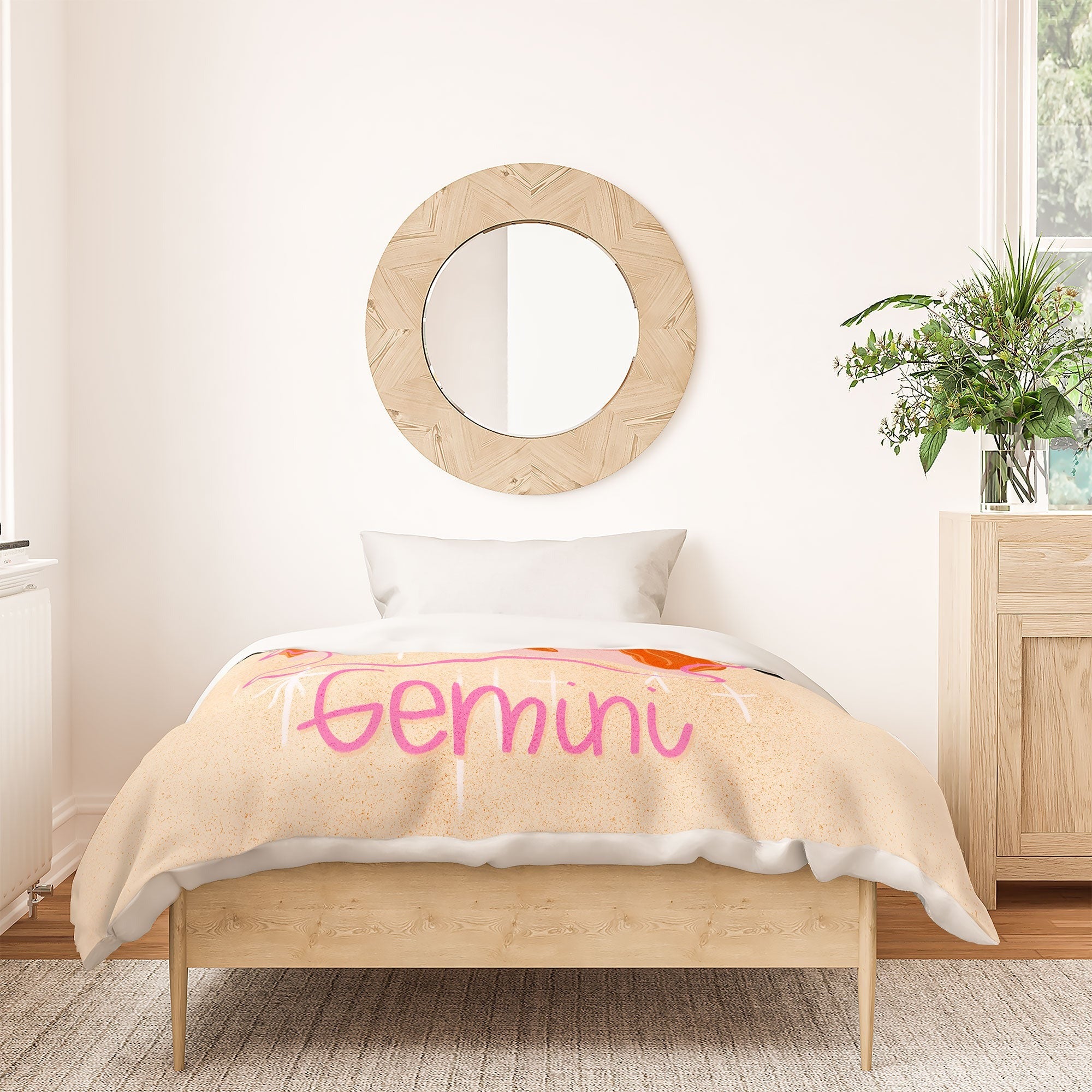 Little Om Zodiac Signs Gemini Duvet Cover