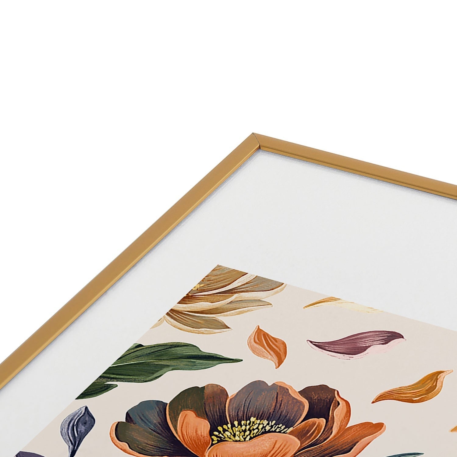 Marta Barragan Camarasa Hand Painted Peony Florals Metal Framed Art Print