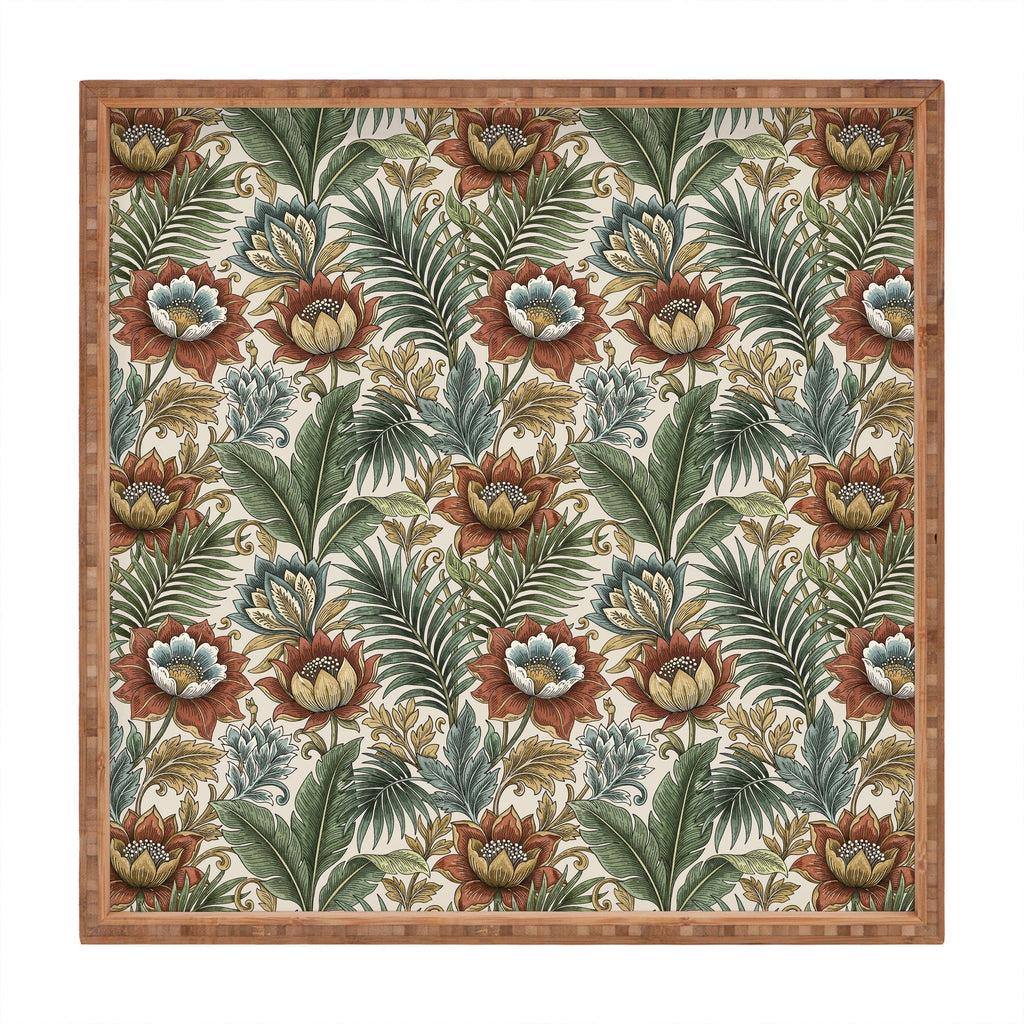Marta Barragan Camarasa Retro Jungle Garden Square Tray