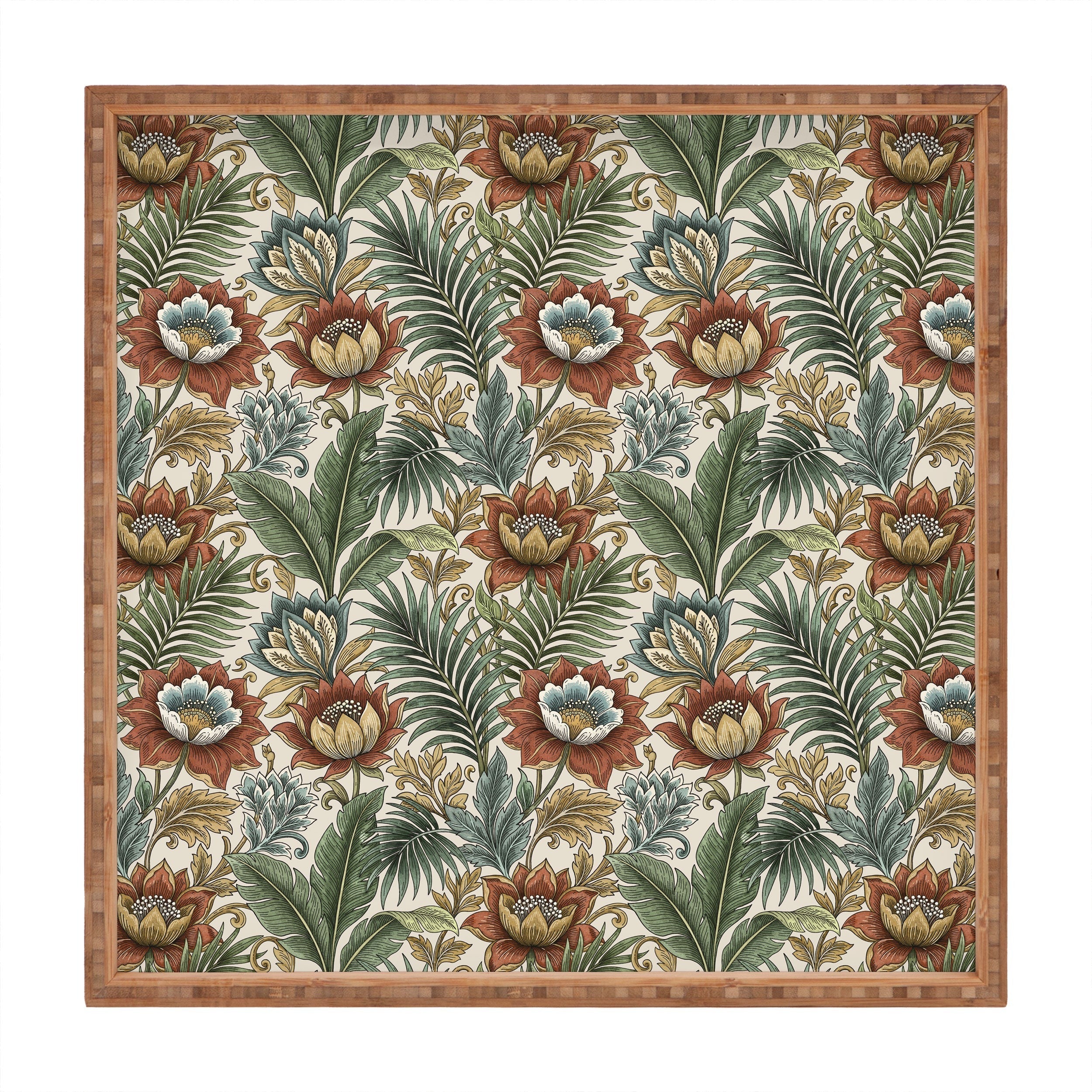 Marta Barragan Camarasa Retro Jungle Garden Square Tray