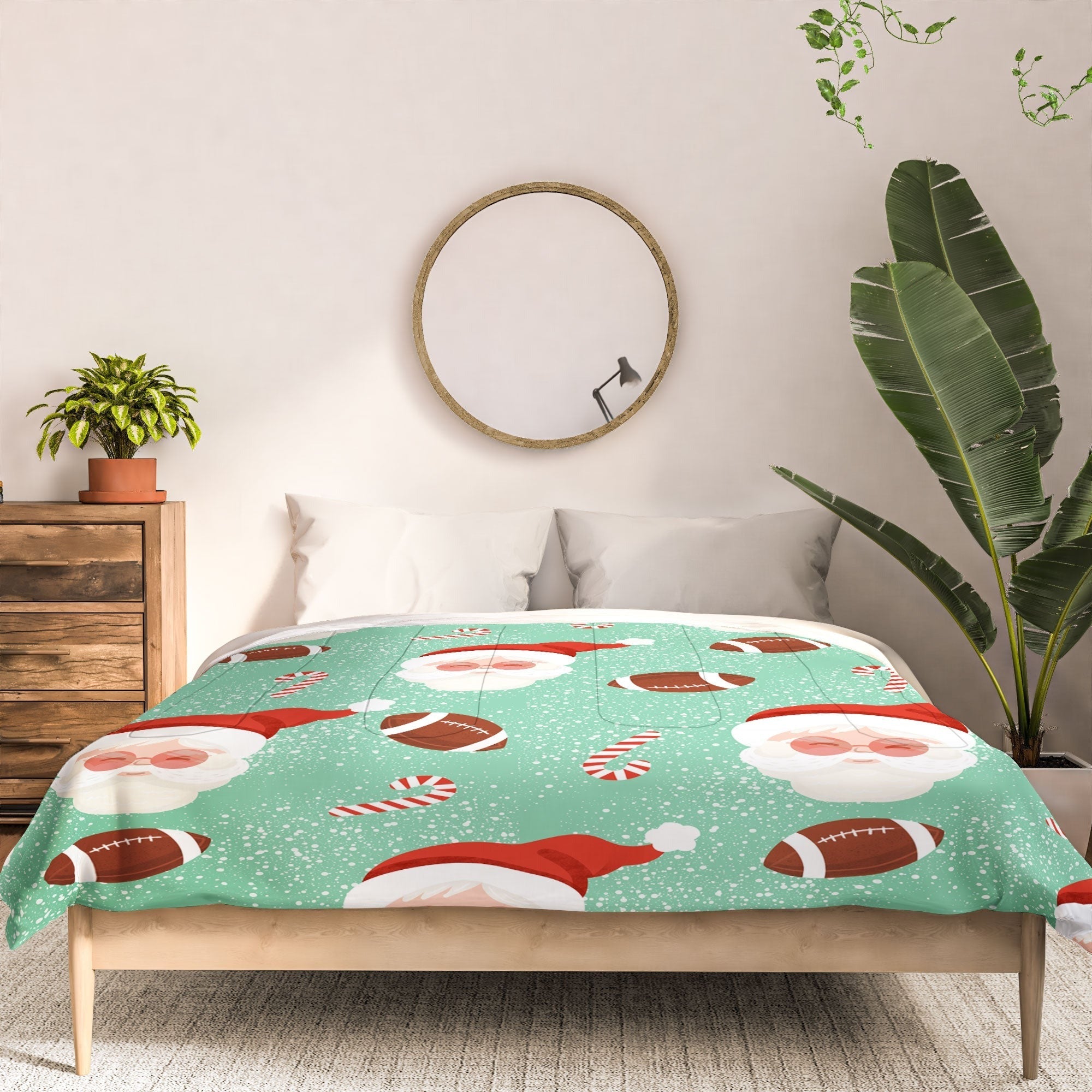 Design by Spark Sporty Football Santa Holiday Comforter