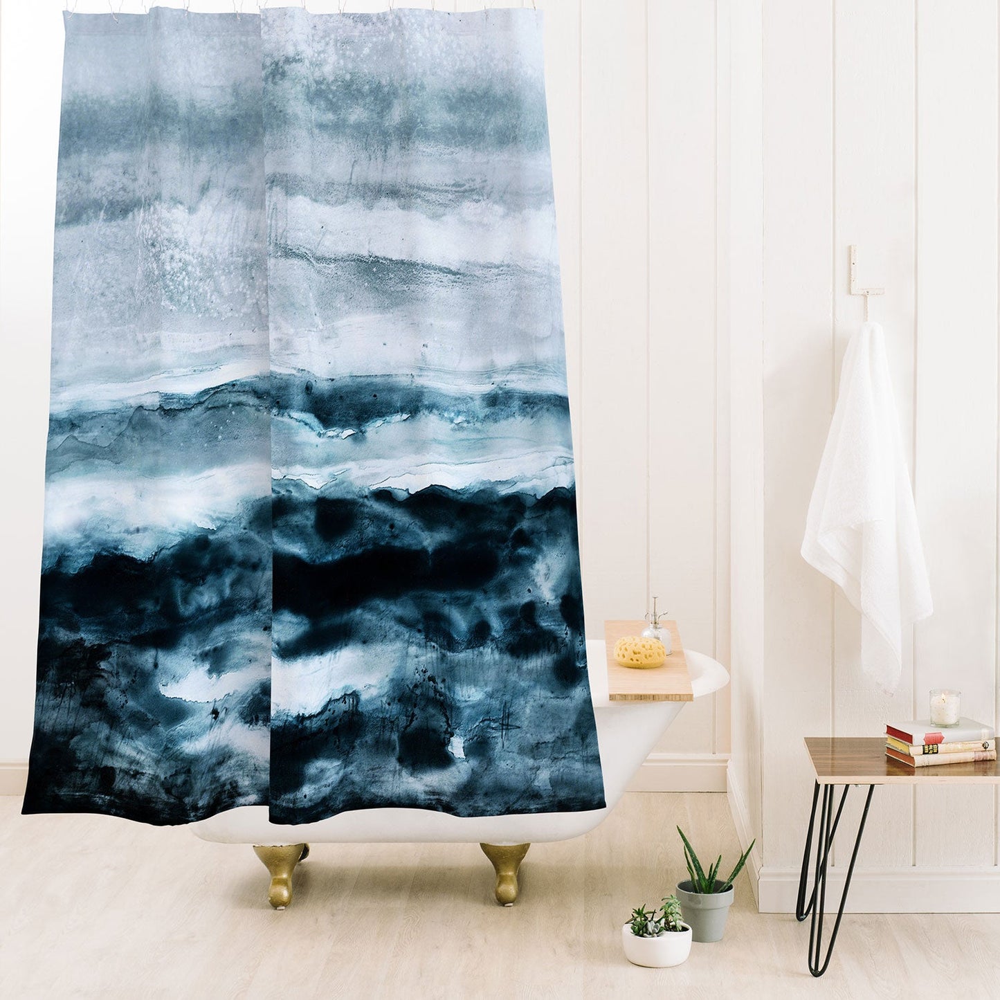 Iris Lehnhardt abstract waterscape Shower Curtain