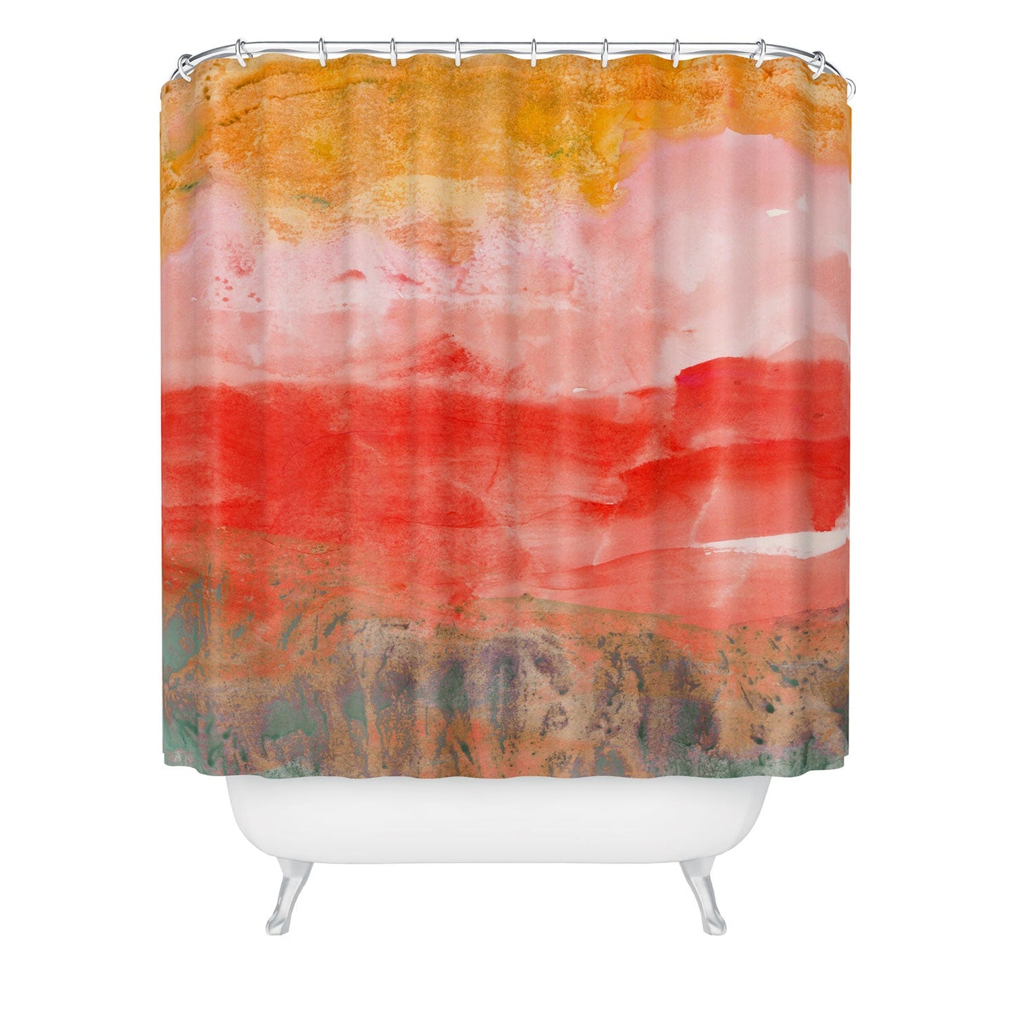 Iris Lehnhardt coral horizon Shower Curtain