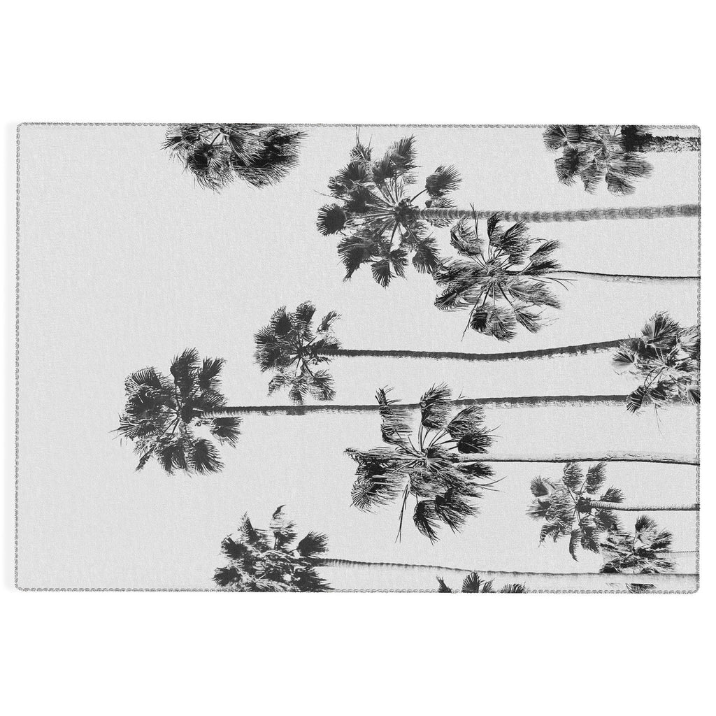 Gal Design Black And White Palms Outdoor Rug