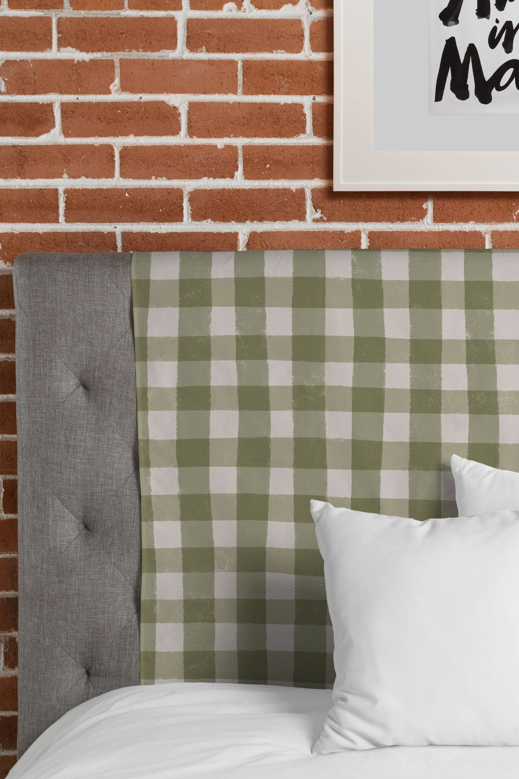 Menina Lisboa Rustic Green Plaid Tapestry