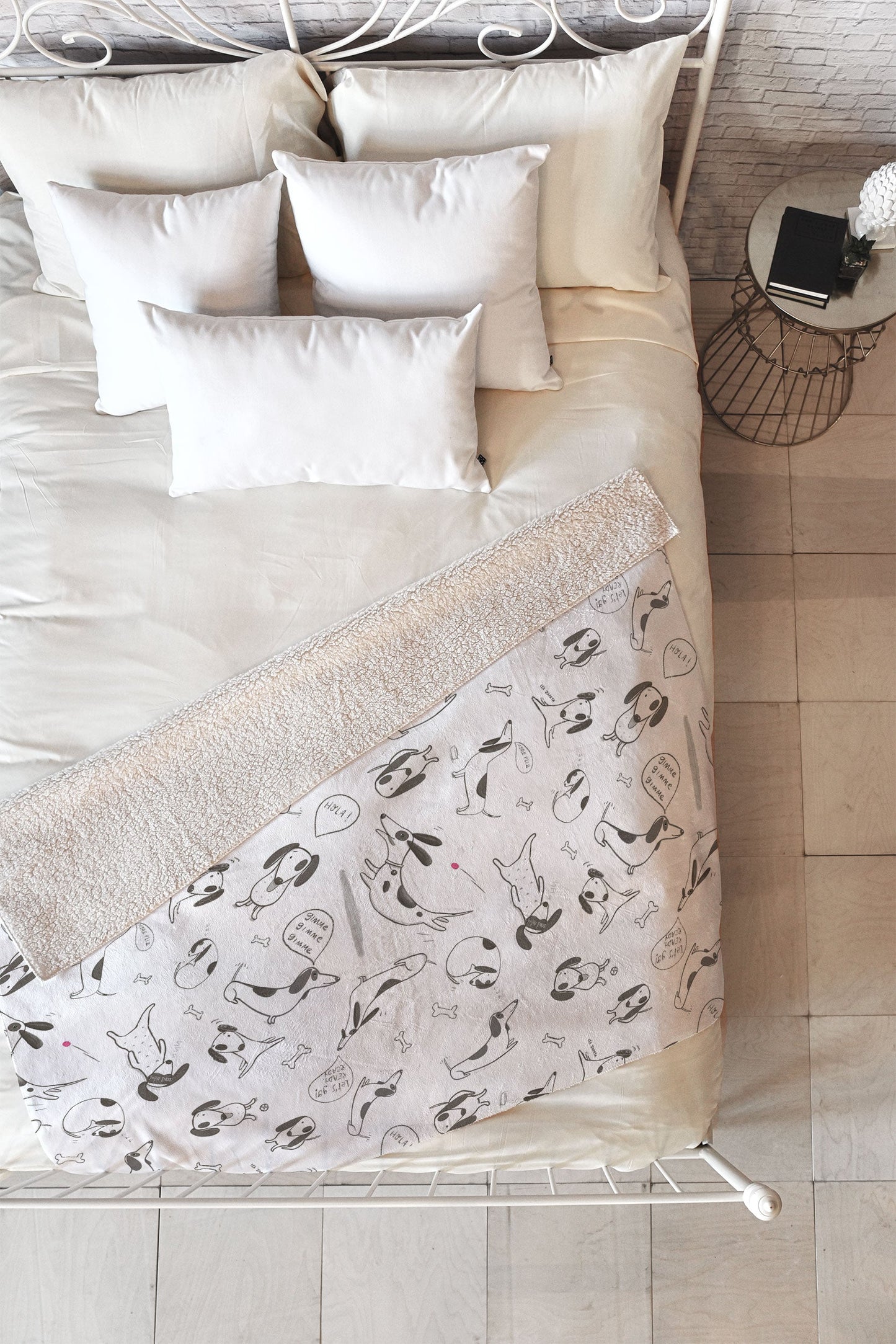 Isa Zapata Doxie Fleece Throw Blanket
