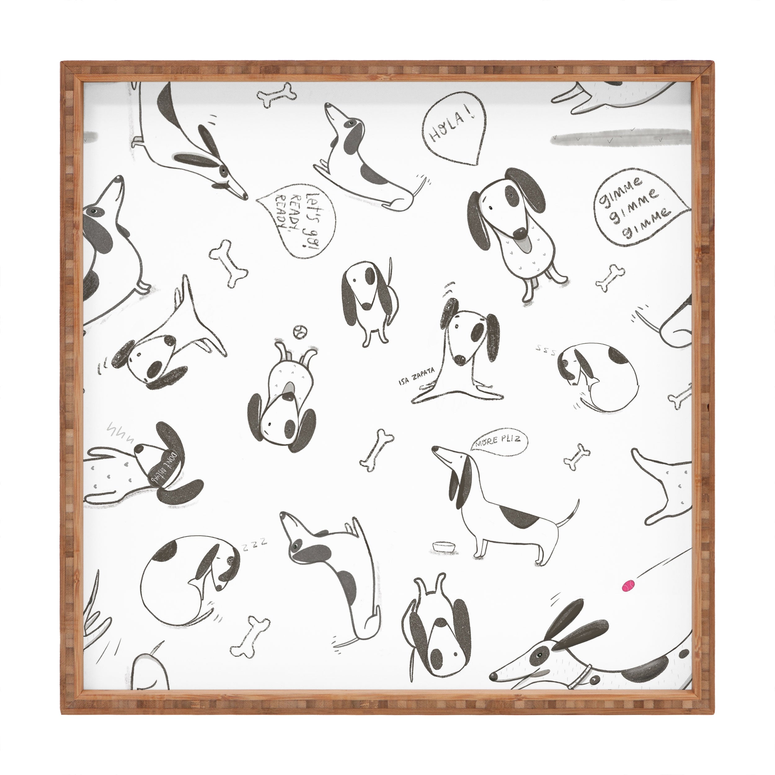Isa Zapata Doxie Square Tray