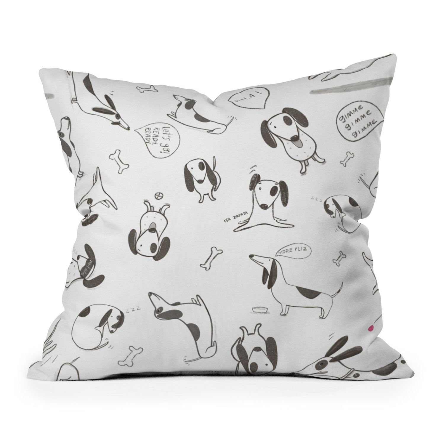 Isa Zapata Doxie Throw Pillow