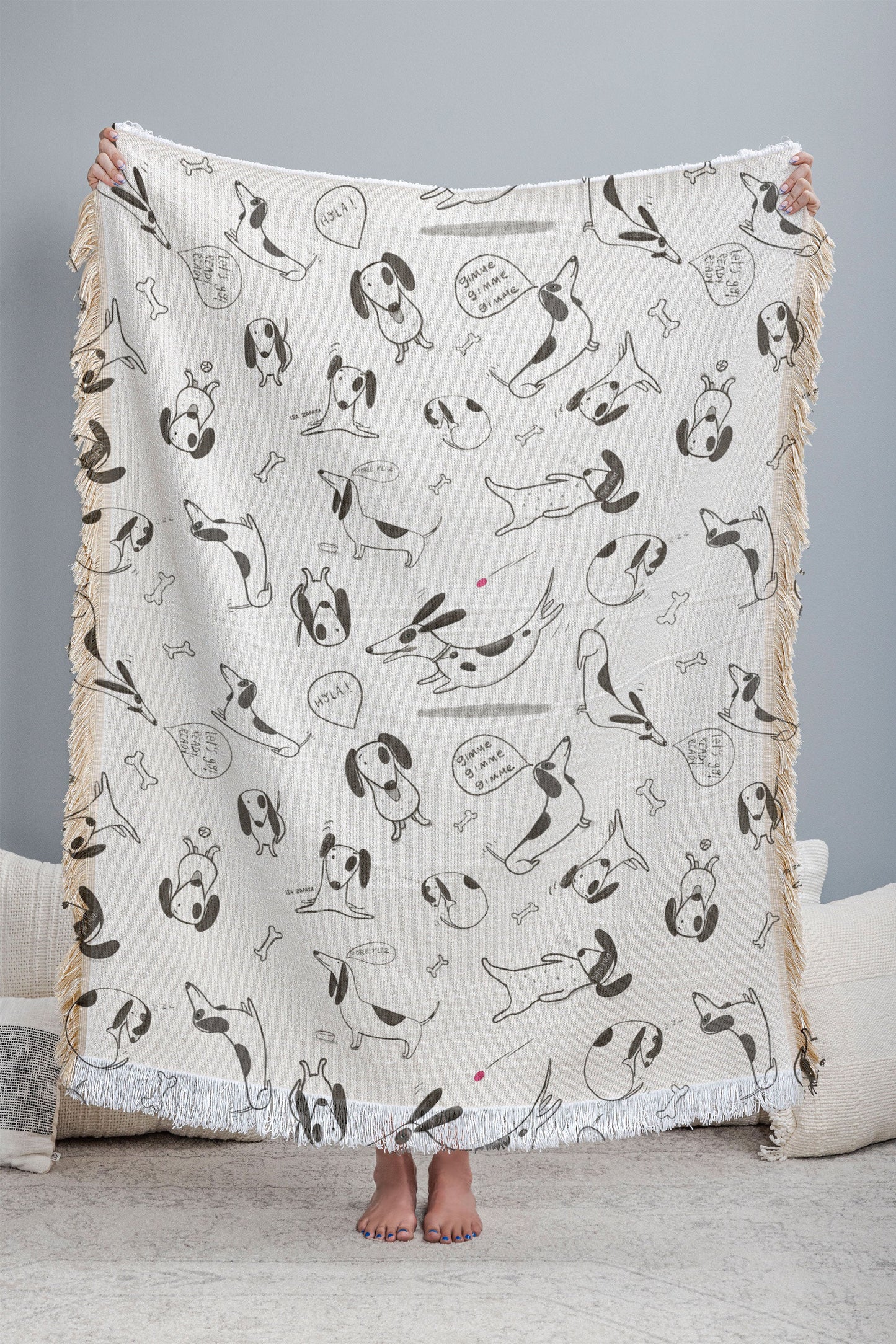 Isa Zapata Doxie Throw Blanket