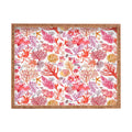 Ninola Design Botanic Retreat Coral Reef Crab Lobster Red Rectangular Tray