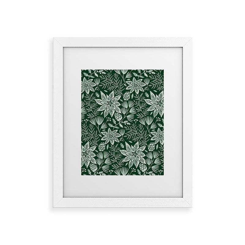 Pimlada Phuapradit Christmas Poinsettia Framed Art Print