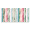 Ninola Design Botanic Retreat Watercolor Stripes Green Orange Red Desk Mat