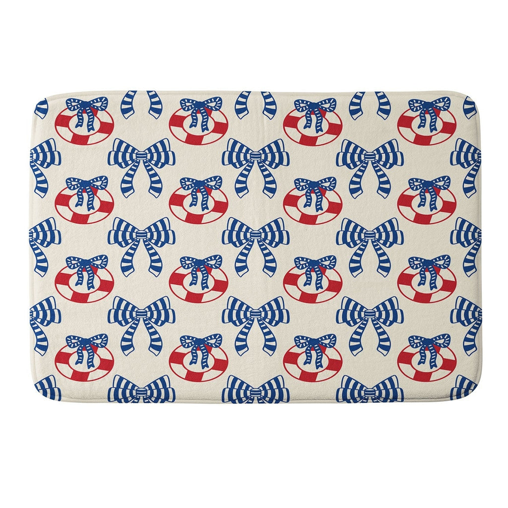Design by Spark Nautical Christmas Bows Memory Foam Bath Mat