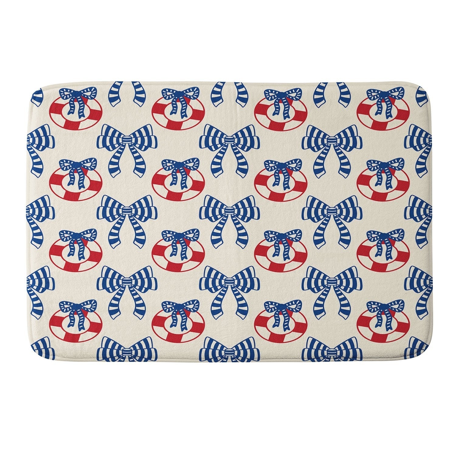 Design by Spark Nautical Christmas Bows Memory Foam Bath Mat