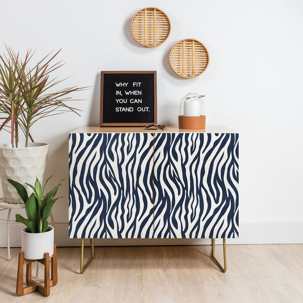 Avenie BR Navy Tiger Stripes Credenza