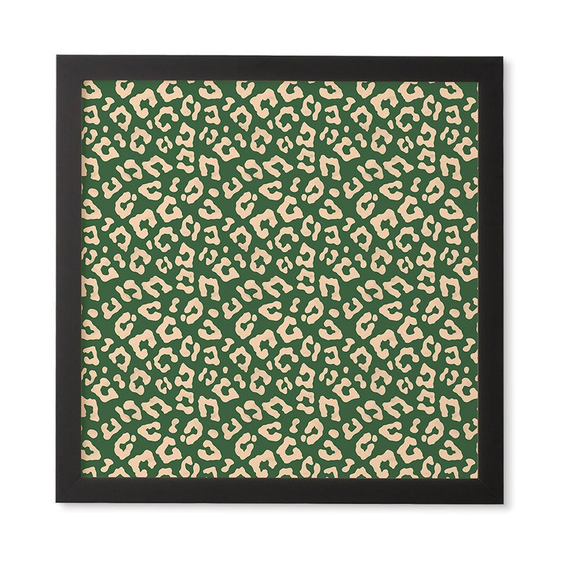 Avenie BR Cheetah Print In Green Framed Wall Art