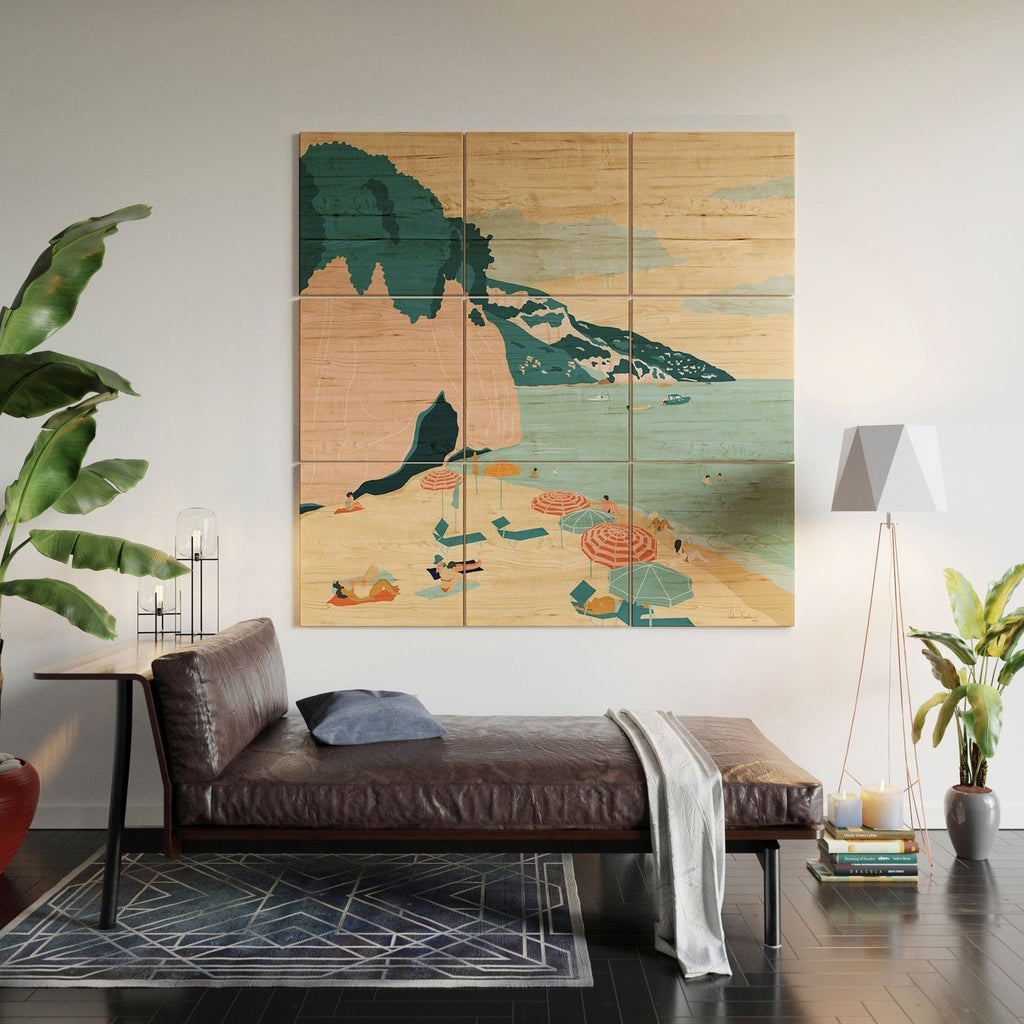 Valeria Frustaci Beach of Positano in Italy Wood Wall Mural