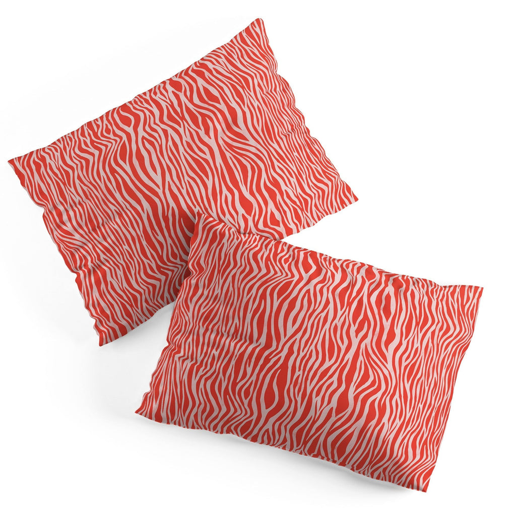 Avenie BR Red Zebra Stripe Pillow Shams