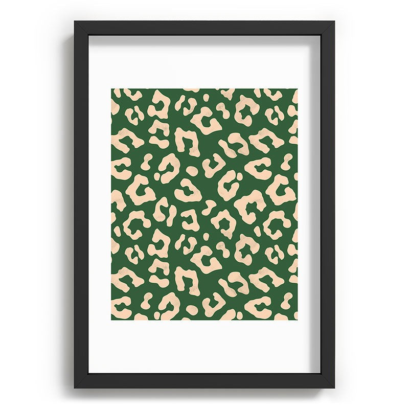 Avenie BR Cheetah Print In Green Recessed Framing Rectangle