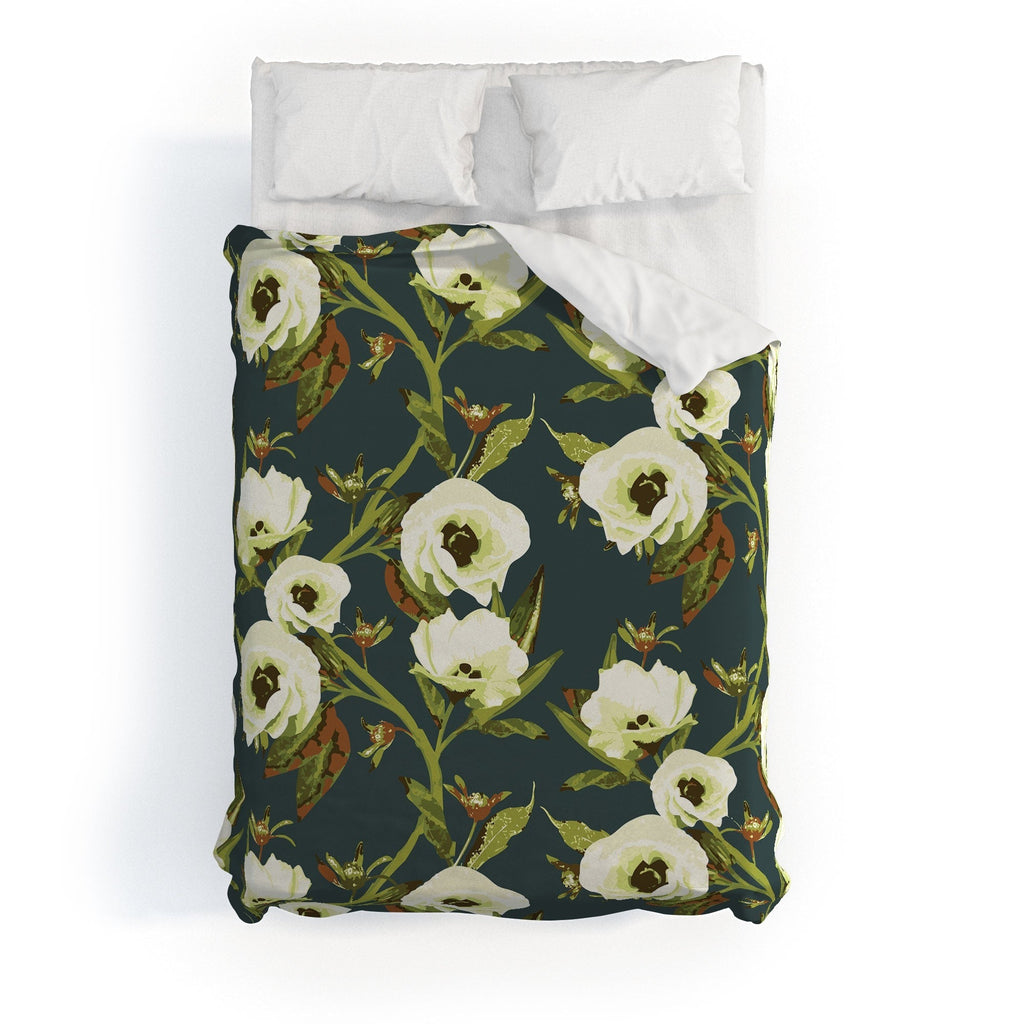 ThirtyOne Illustrations Circa in Olive Duvet Cover
