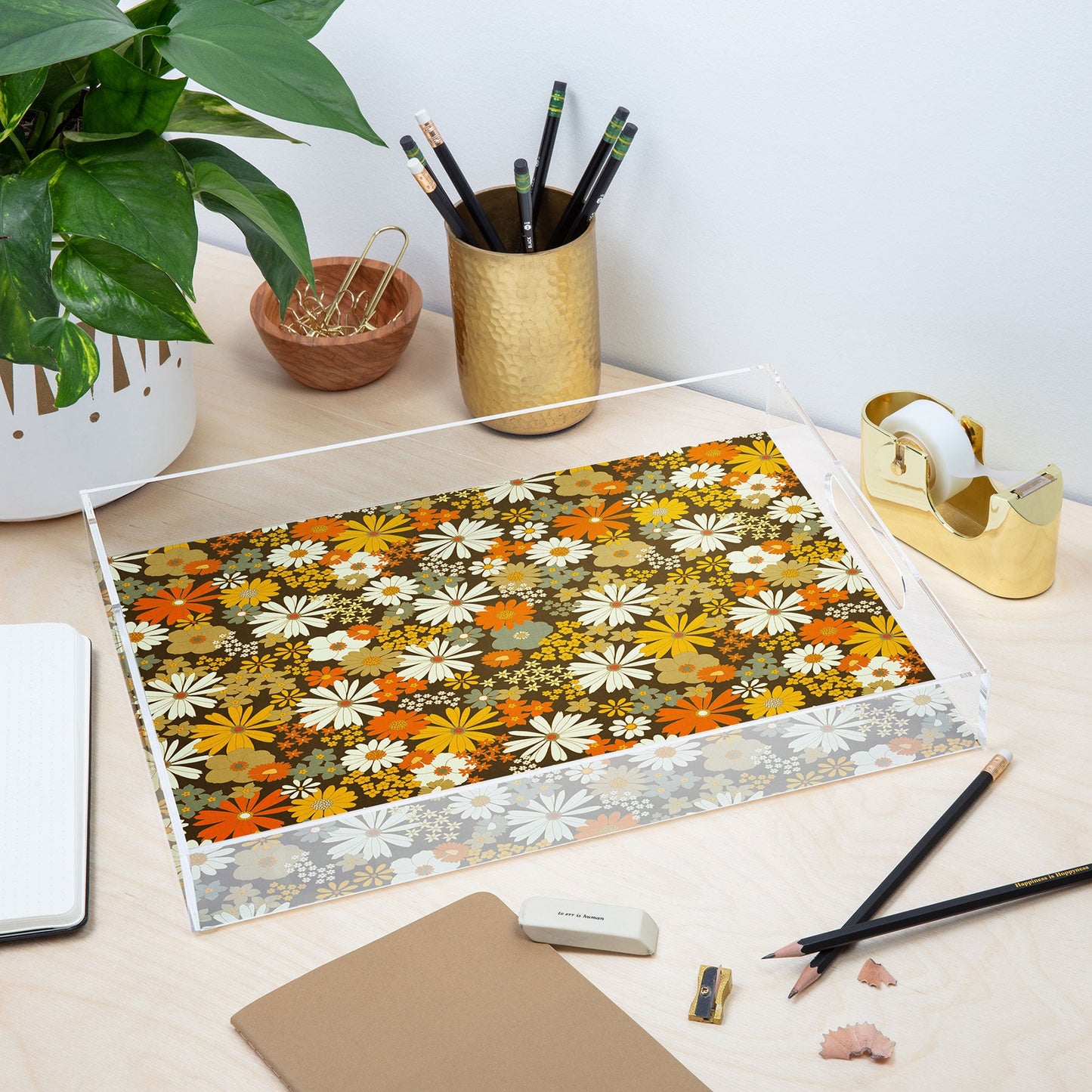 Iveta Abolina 70s Florals Acrylic Tray