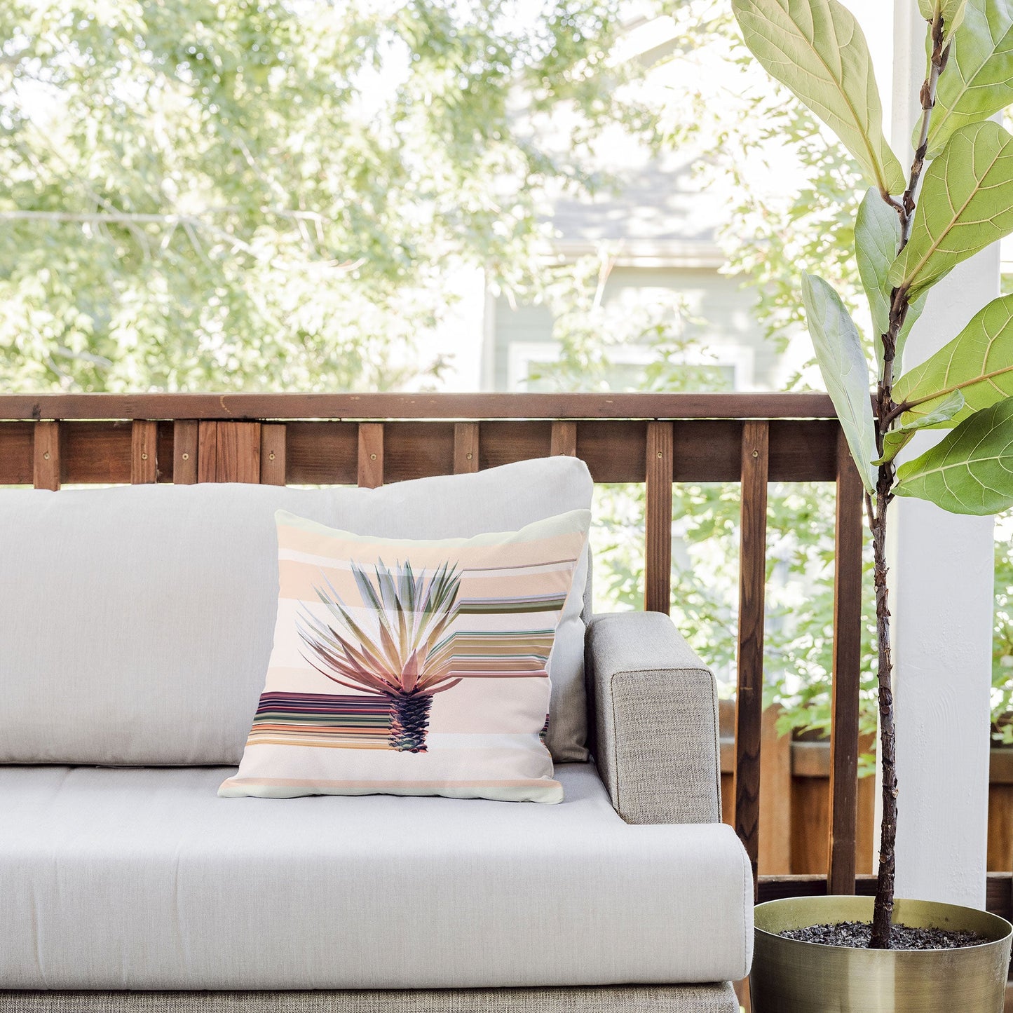 Iveta Abolina Agave Stripe Outdoor Throw Pillow