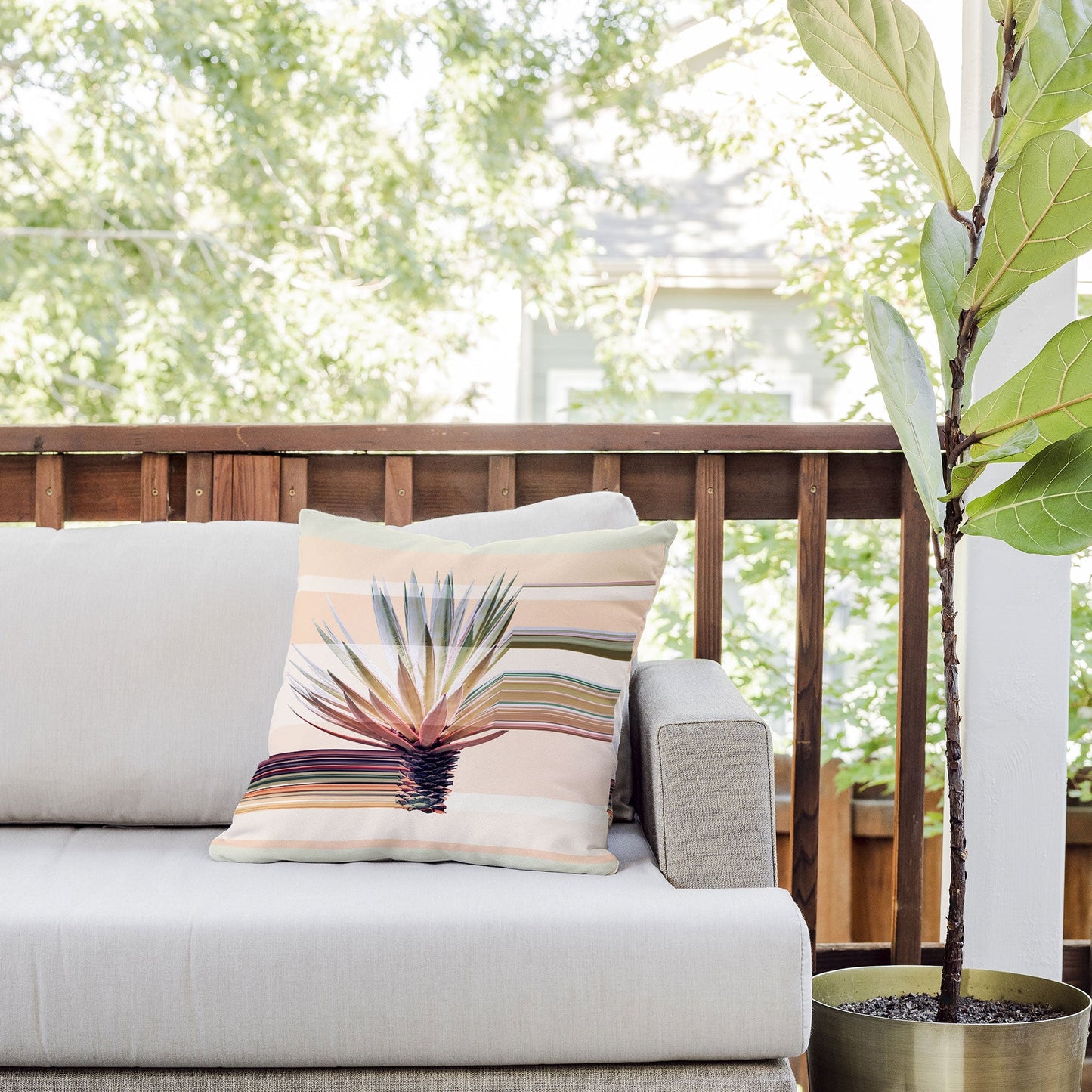 Iveta Abolina Agave Stripe Outdoor Throw Pillow