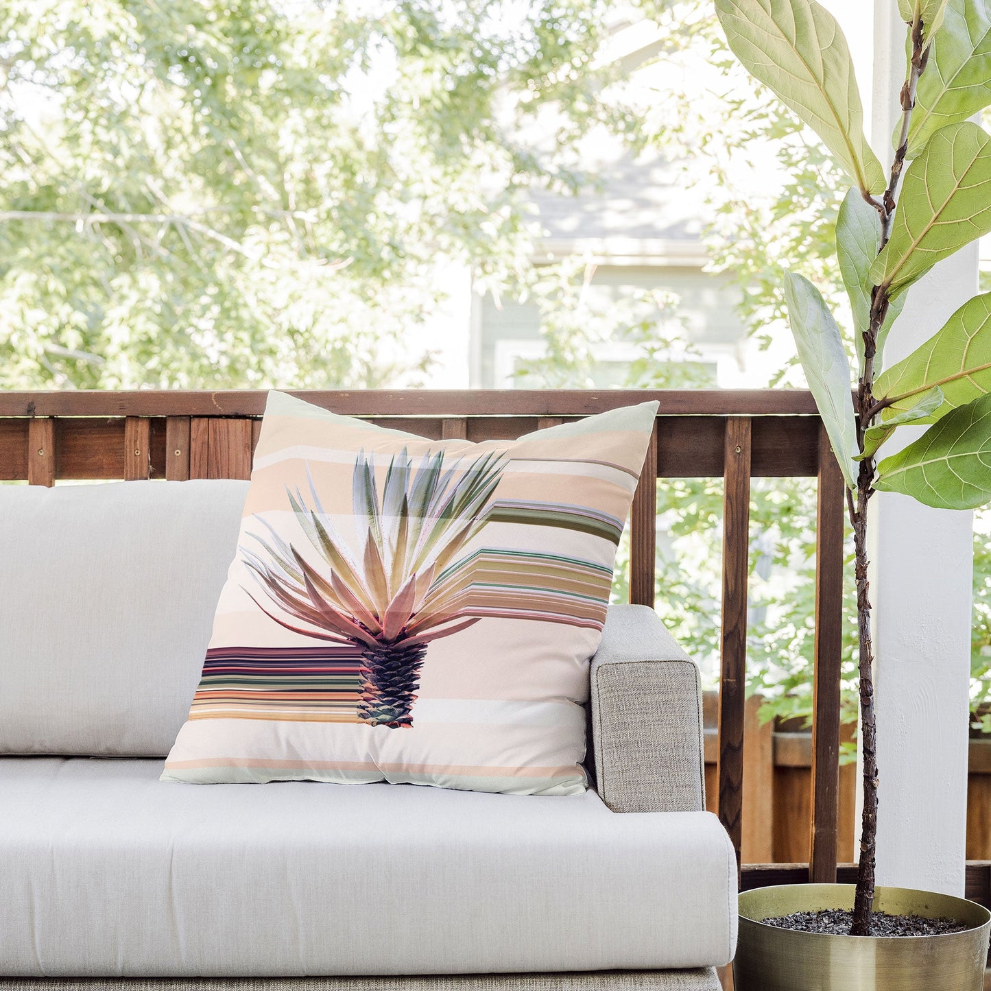 Iveta Abolina Agave Stripe Outdoor Throw Pillow