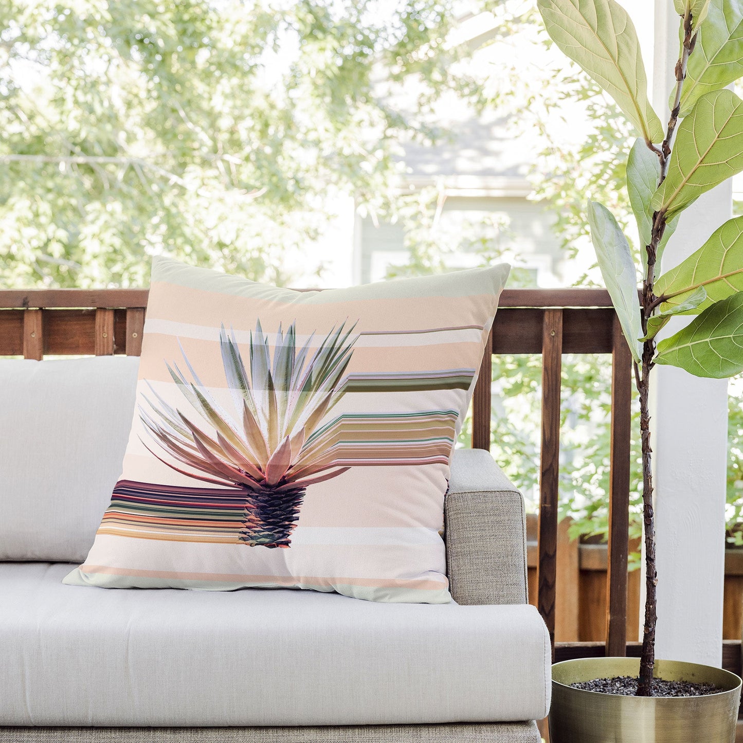 Iveta Abolina Agave Stripe Outdoor Throw Pillow
