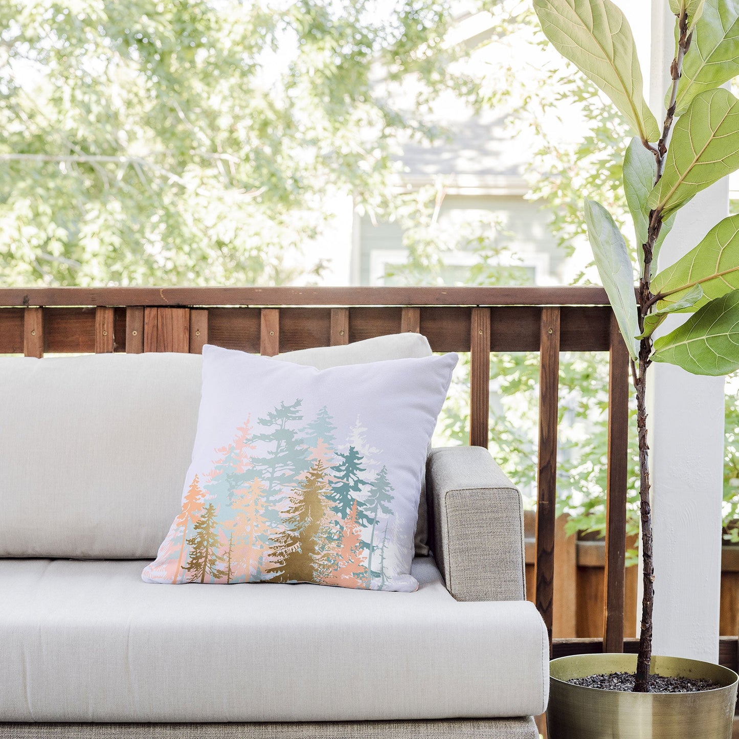 Iveta Abolina Blush Forest Outdoor Throw Pillow