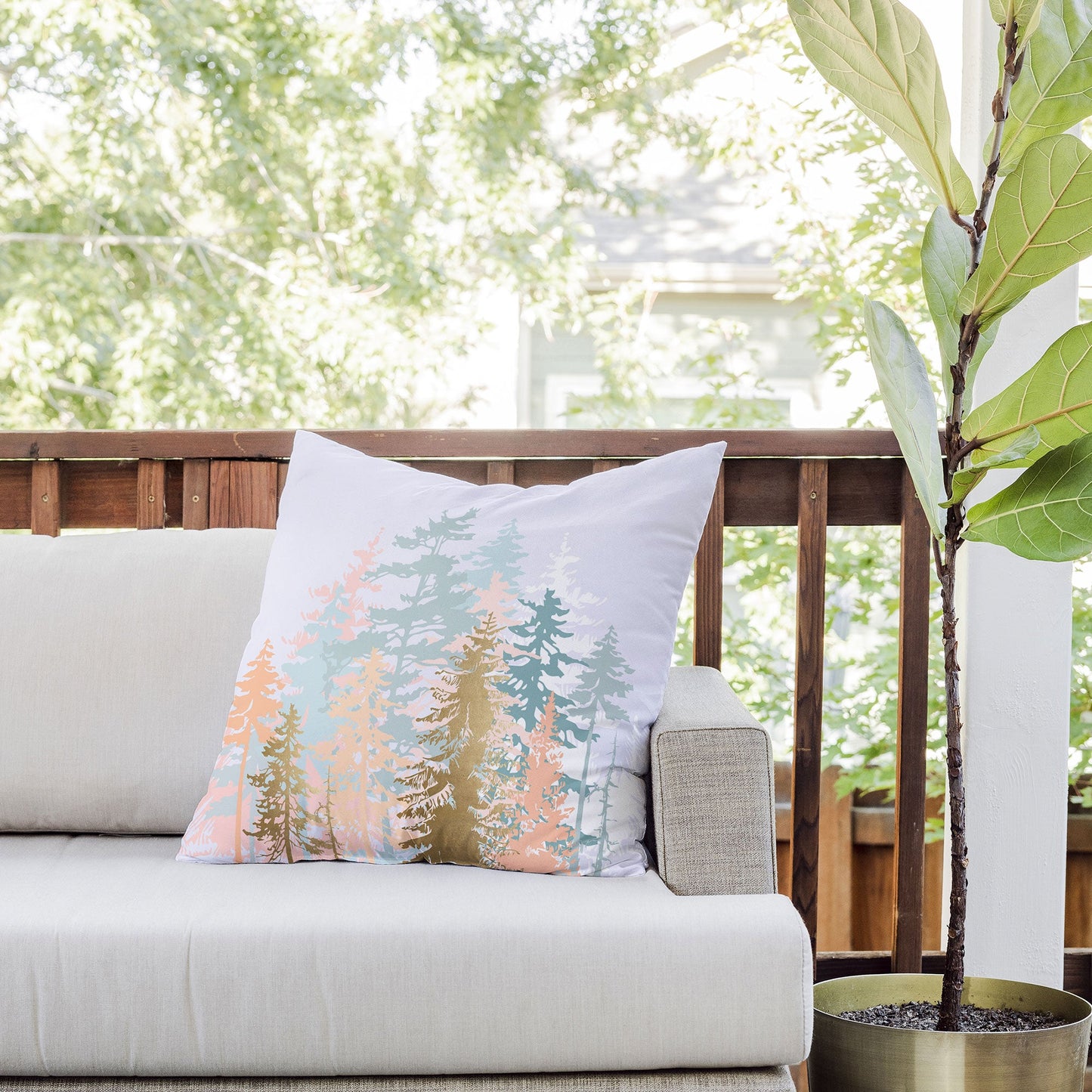 Iveta Abolina Blush Forest Outdoor Throw Pillow