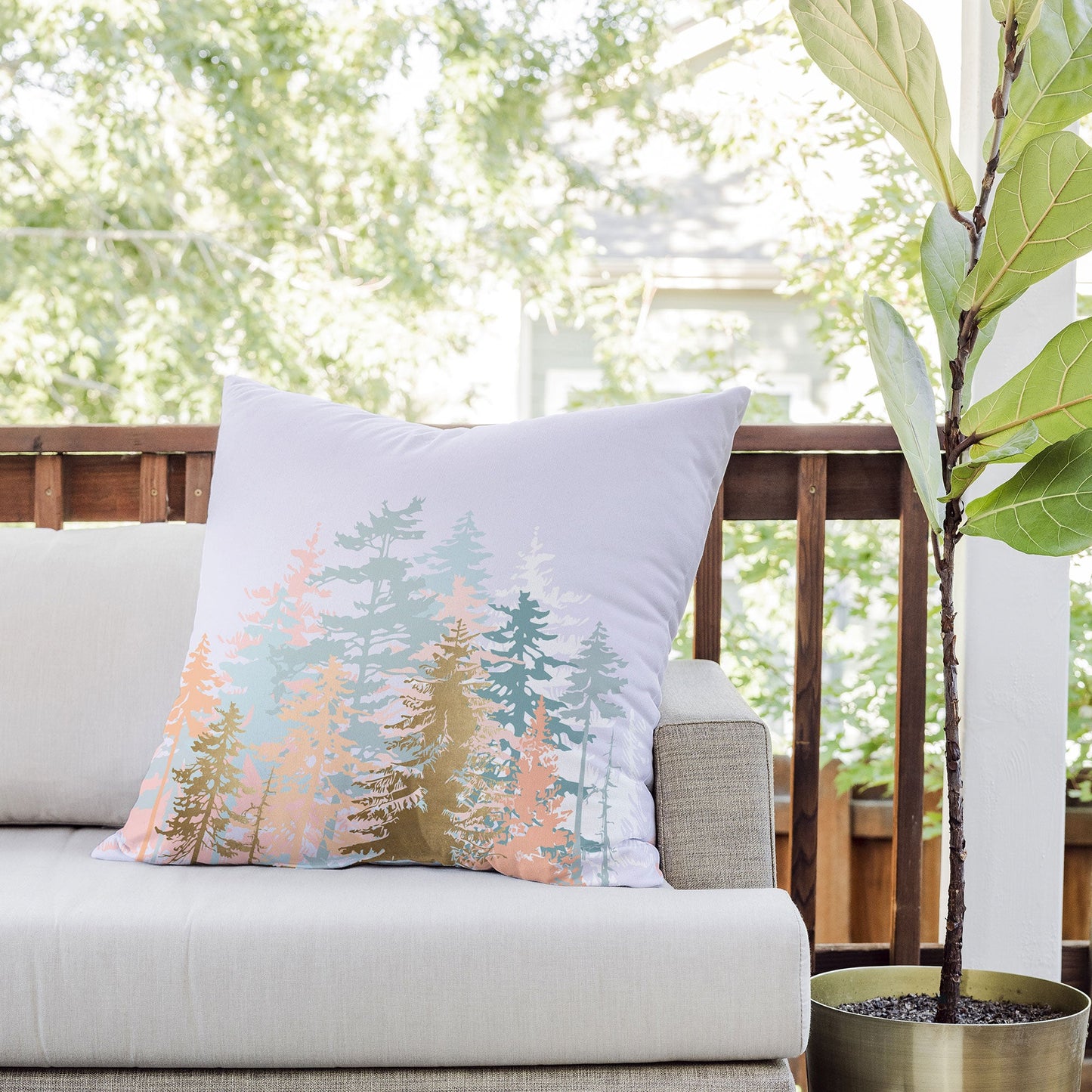 Iveta Abolina Blush Forest Outdoor Throw Pillow