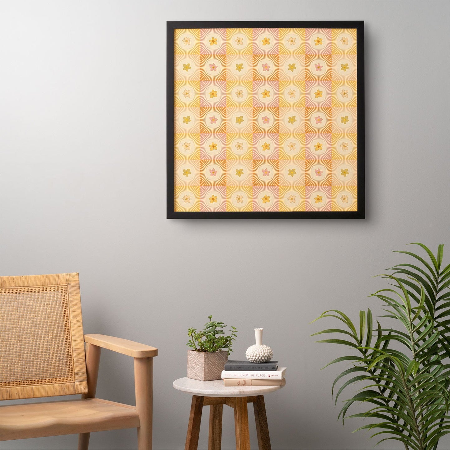 Iveta Abolina Cheerful Sun Check Framed Wall Art