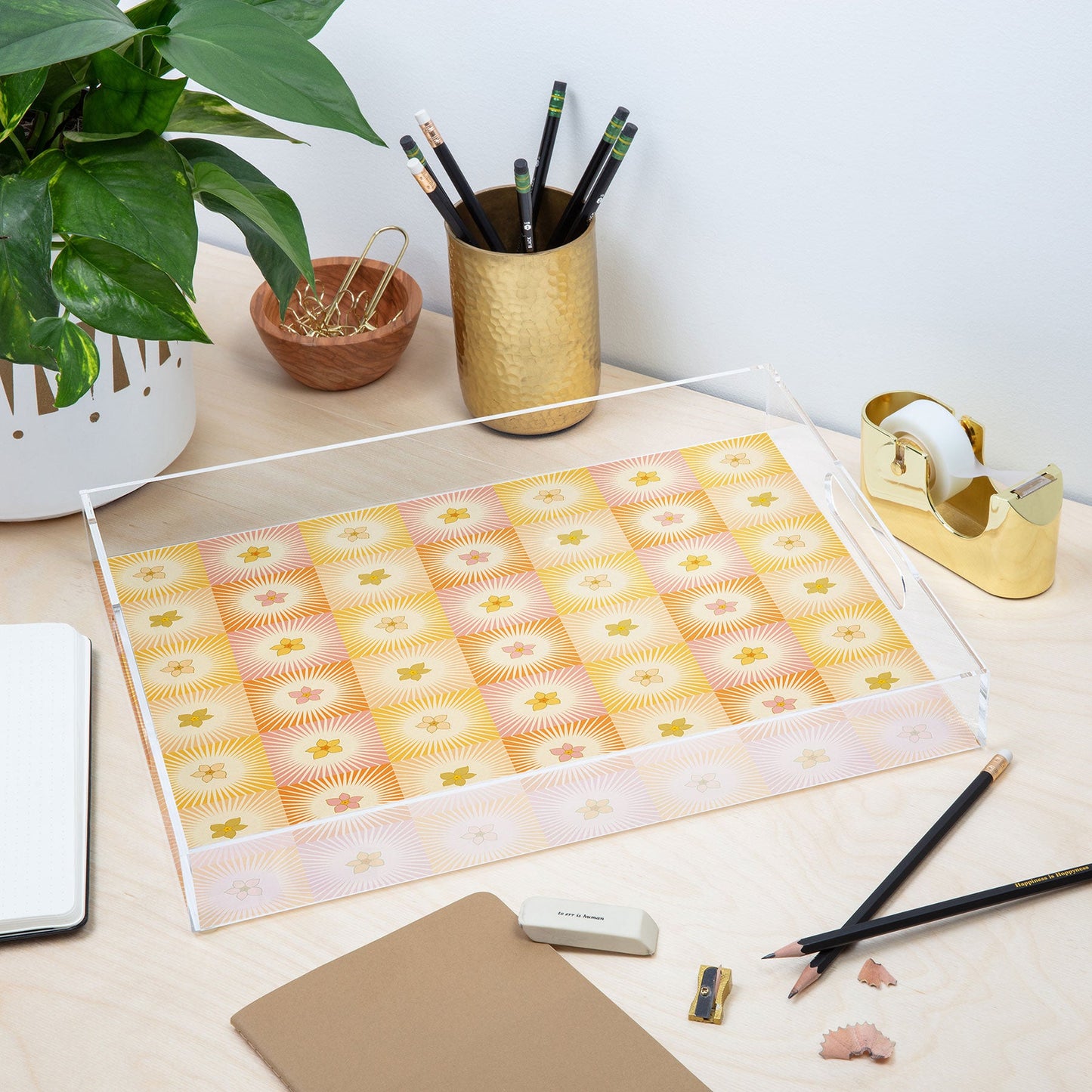 Iveta Abolina Cheerful Sun Check Acrylic Tray