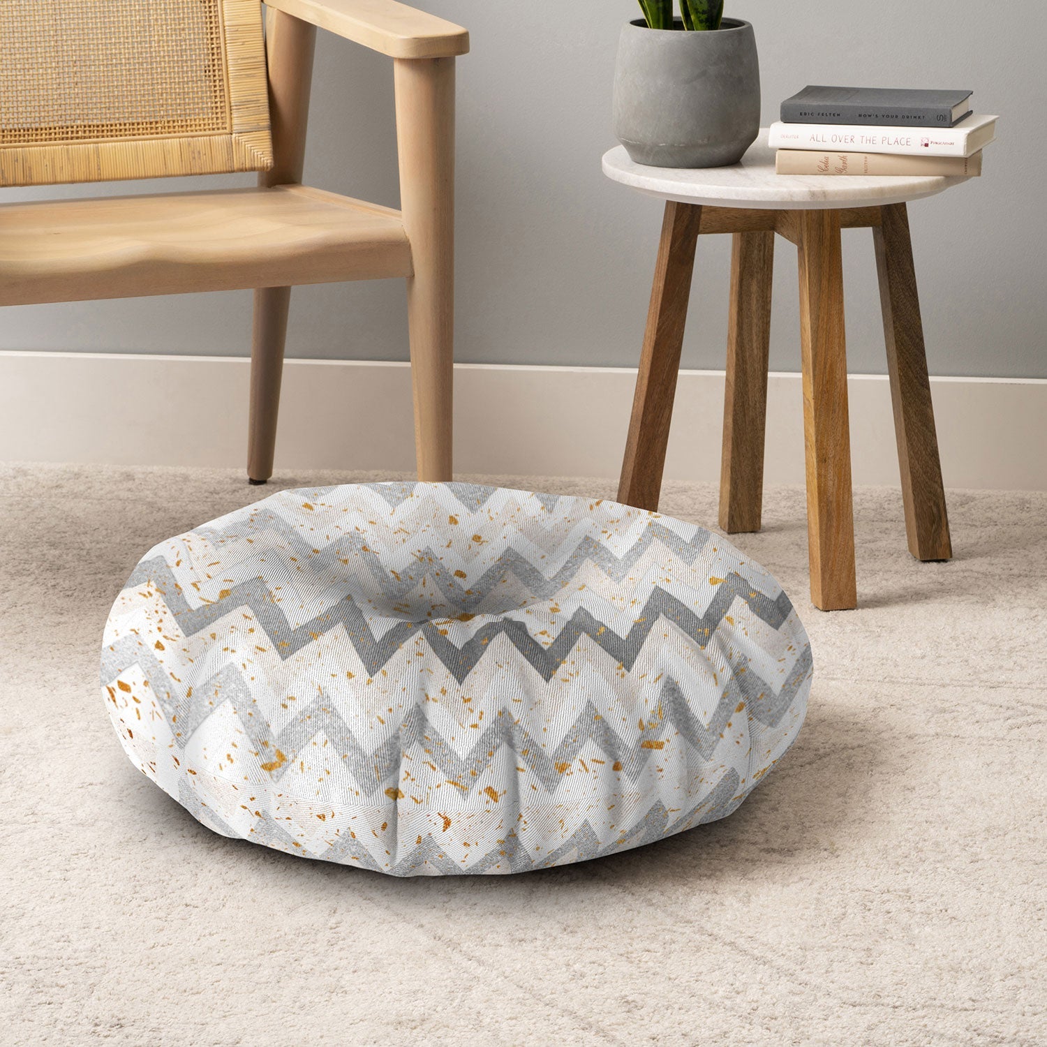 Iveta Abolina Chevron Confetti Floor Pillow Round