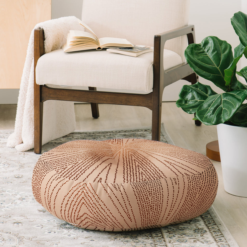 Iveta Abolina Copper Leaf Floor Pillow Round