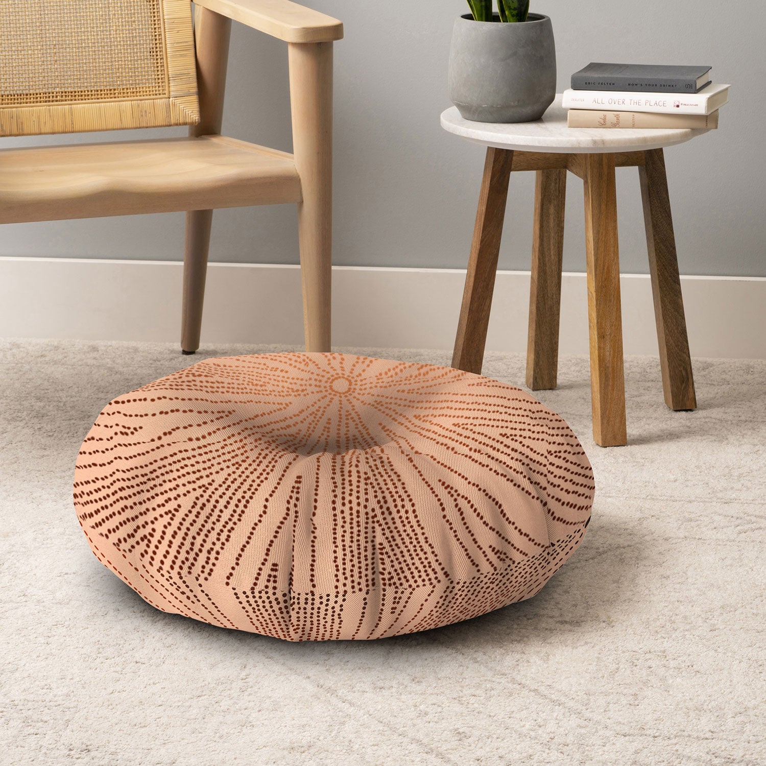 Iveta Abolina Copper Leaf Floor Pillow Round