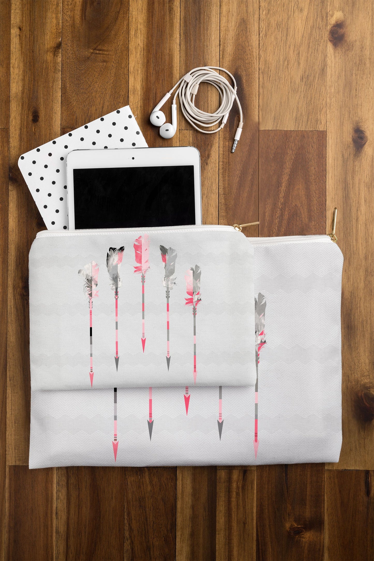 Iveta Abolina Coral Feathers Pouch