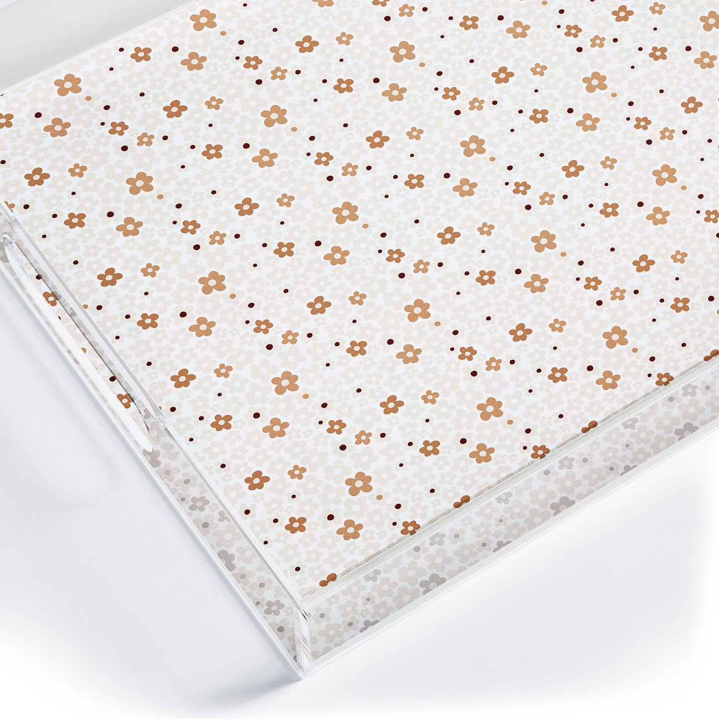 Iveta Abolina Daisy Meadow White Acrylic Tray