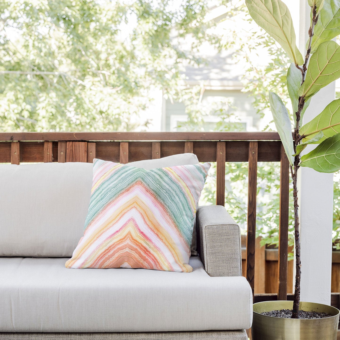 Iveta Abolina Desert Matcha Outdoor Throw Pillow