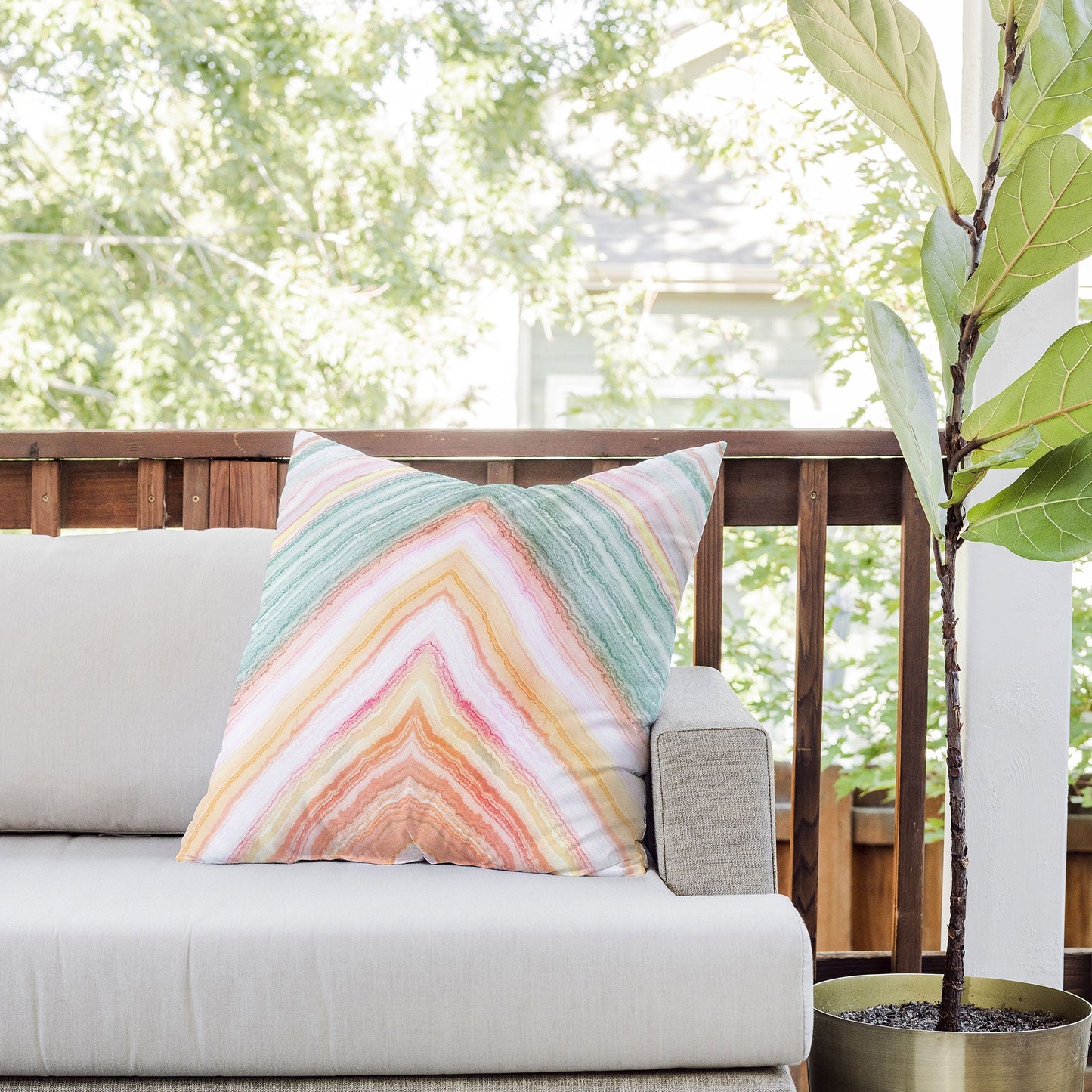 Iveta Abolina Desert Matcha Outdoor Throw Pillow