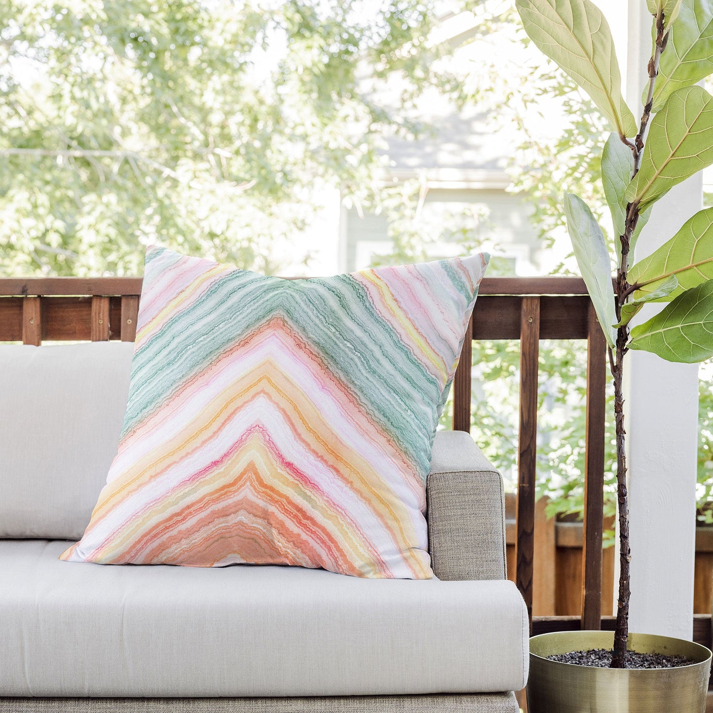 Iveta Abolina Desert Matcha Outdoor Throw Pillow