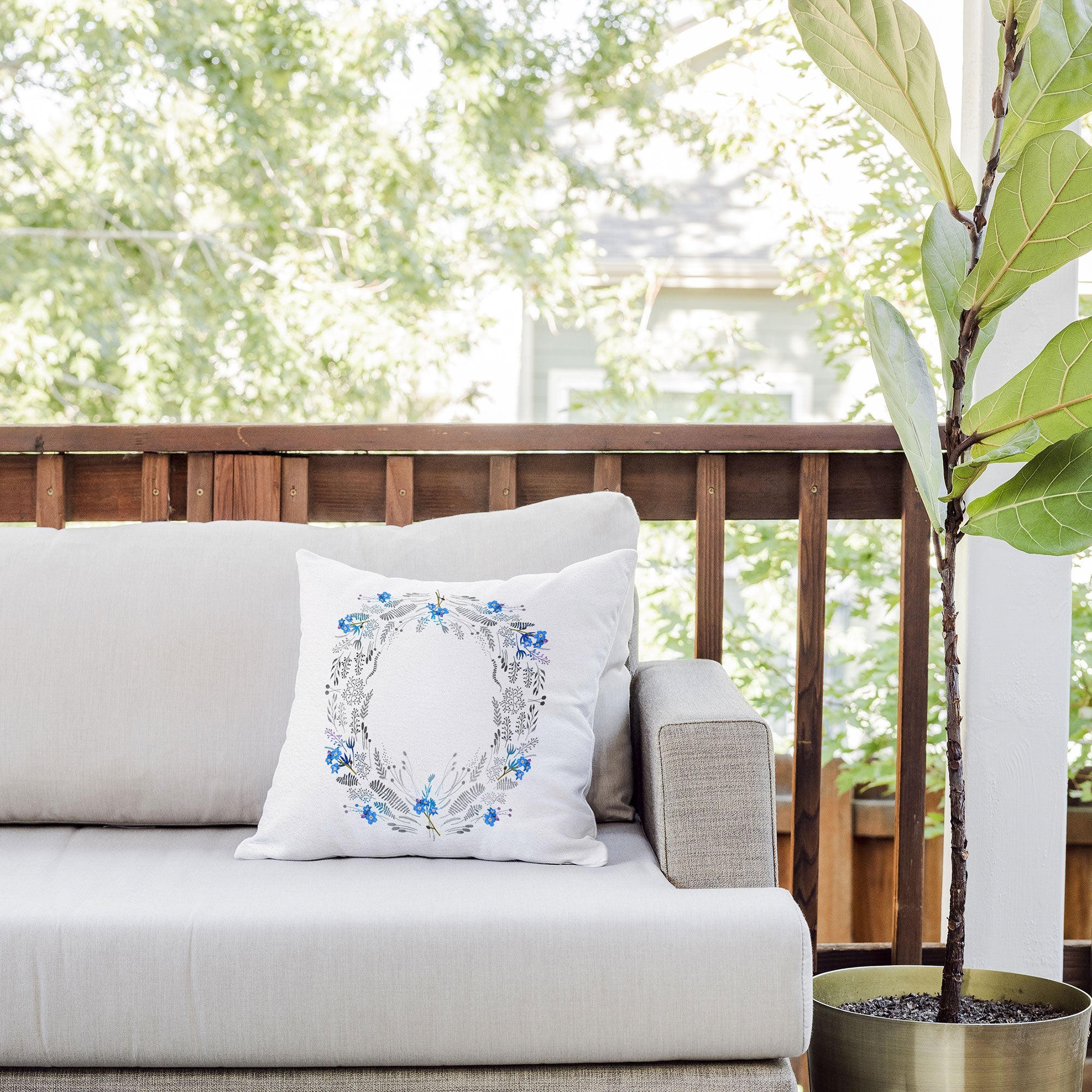 Iveta Abolina Dreamland Blue Outdoor Throw Pillow