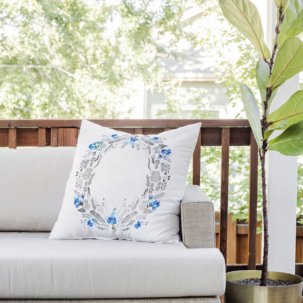 Iveta Abolina Dreamland Blue Outdoor Throw Pillow